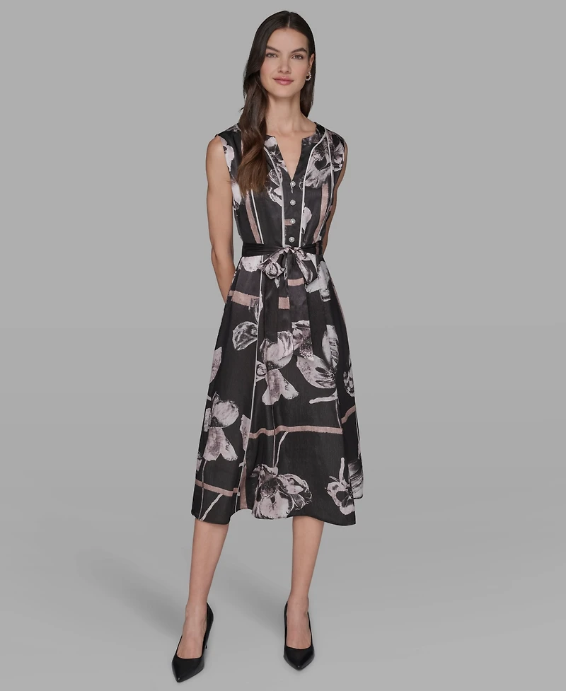 Karl Lagerfeld Paris Women's Printed Midi Dress