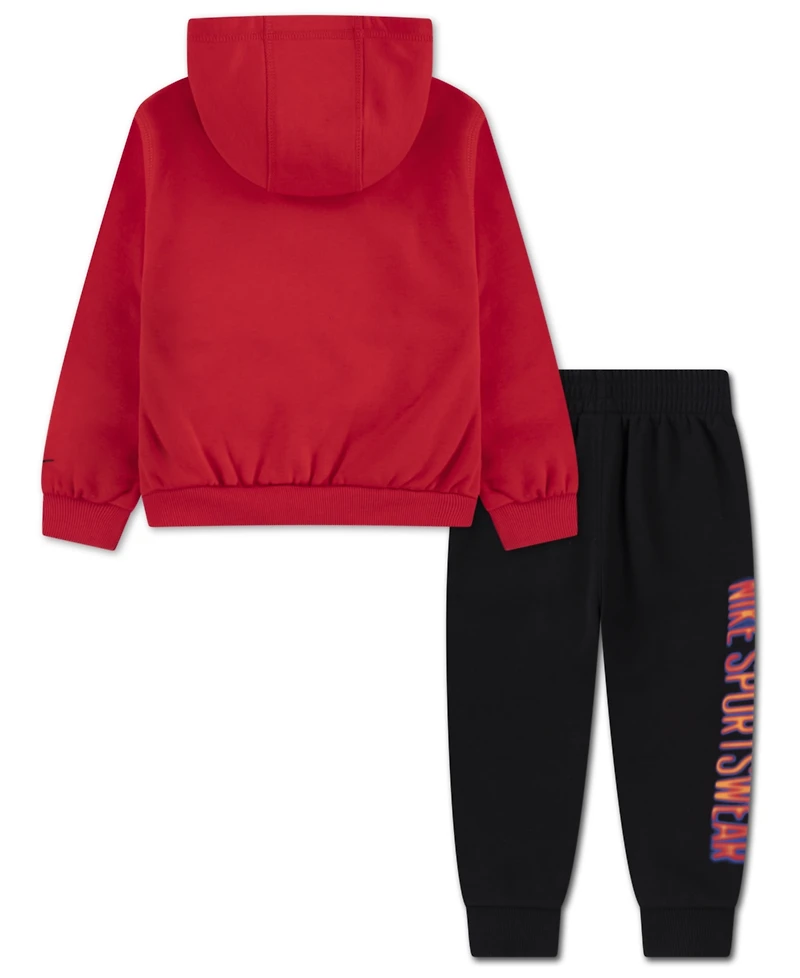 Nike Boys Toddler 2T-4T 2-Piece Sportswear Glow With Me Lightweight Fleece Hoodie and Pants Set