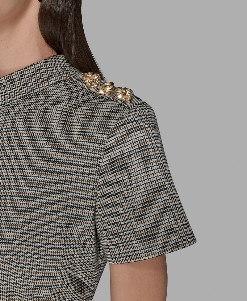 Karl Lagerfeld Paris Women's Houndstooth Pocket Dress