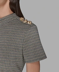 Karl Lagerfeld Paris Women's Houndstooth Pocket Dress