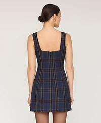 Avec Les Filles Women's Sleeveless Plaid Mini Dress