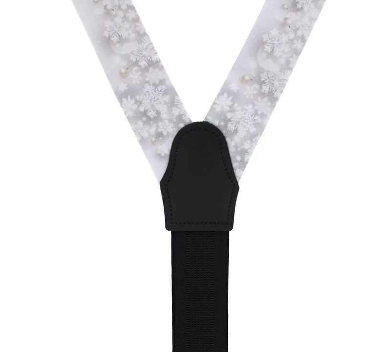 Trafalgar Men's Jack's Frosty Winter Wonderland Silk Button End Suspenders