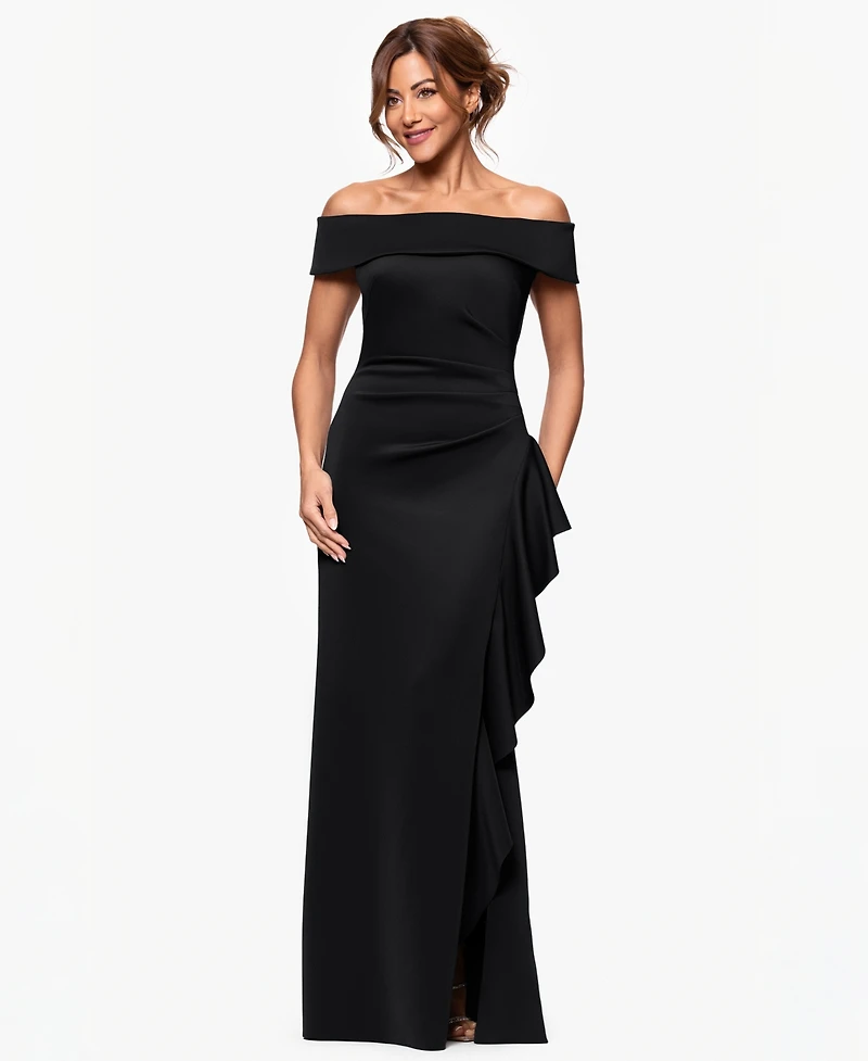Xscape Petite Off The Shoulder Sleeveless Dress