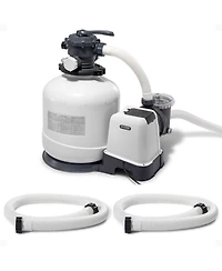 Intex 3000 Gph Above Ground Pool Sand Filter Pump w/ 1.5 Inch Pump Hose (2 Pack)