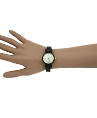 Olivia Pratt Black Simple Metallic Bangle Watch