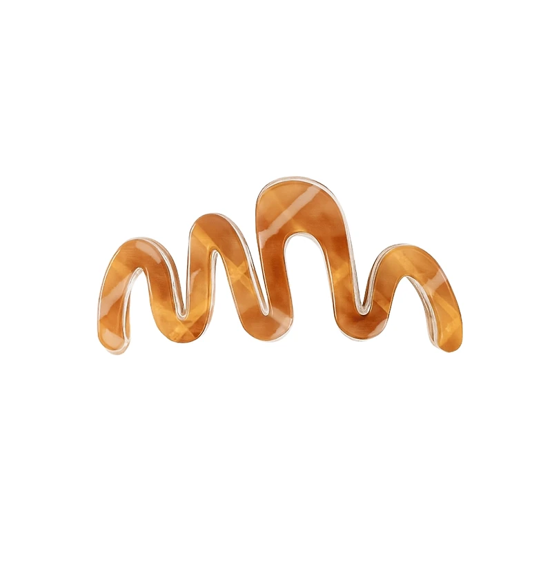 Headbands of Hope Large Luxe Wavy Claw Clip – Caramel Marble