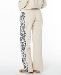 Roxy Juniors' Fringing Reefs Graphic Wide-Leg Sweatpants