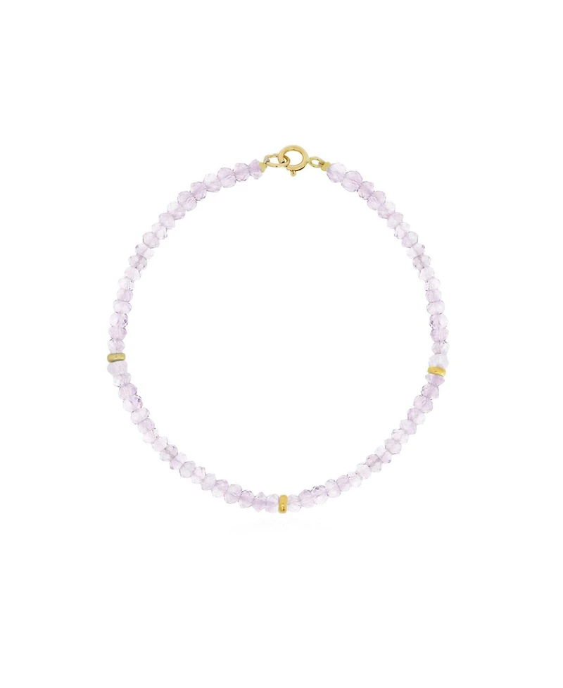 The Lovery Rose Quartz Bead Bracelet 14K Gold