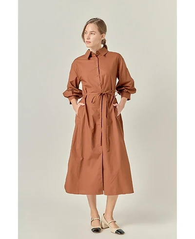 English Factory Women's Flared Shirt Midi Dress