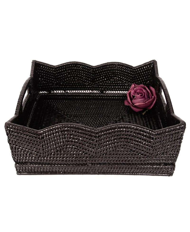 Artifacts Rattan Scallop Collection Shelf Basket