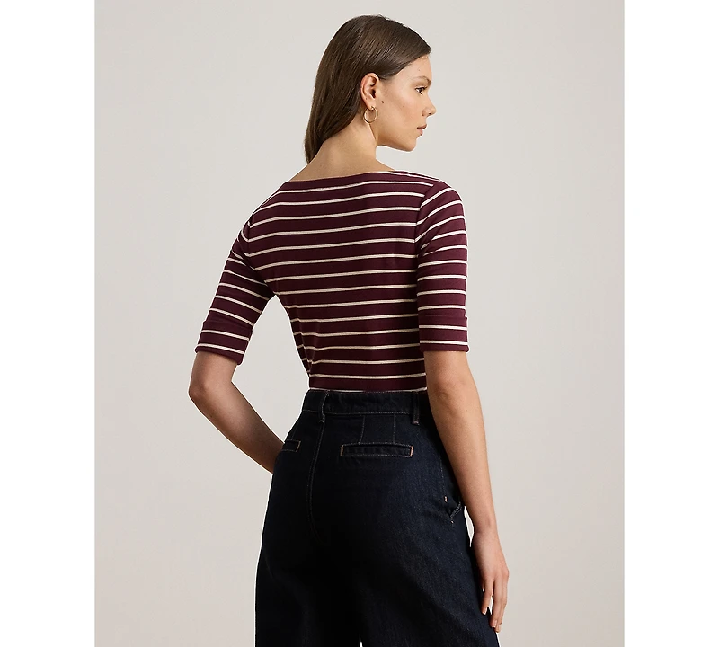 Lauren Ralph Lauren Petite Boat Neck Striped T-Shirt