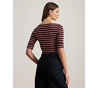 Lauren Ralph Lauren Petite Boat Neck Striped T-Shirt
