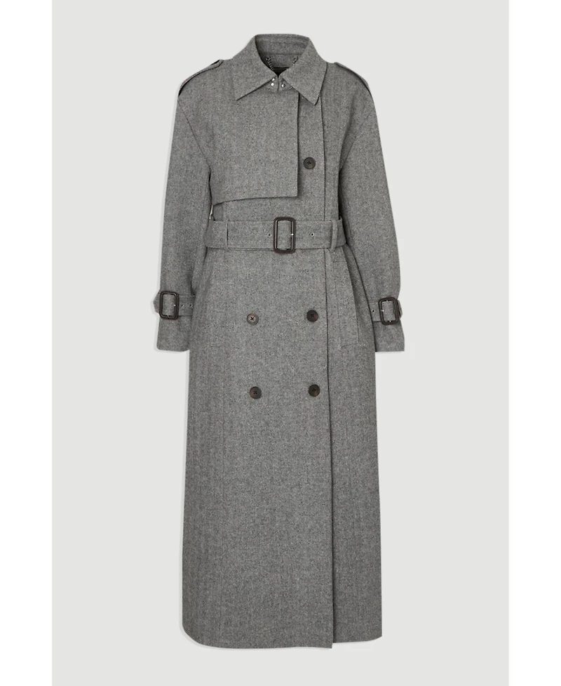 Karen Millen Women's Herringbone Tailored Maxi Coat