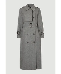 Karen Millen Women's Herringbone Tailored Maxi Coat