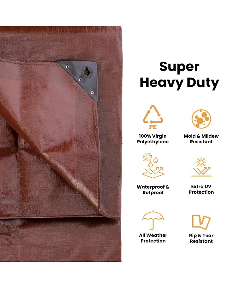 8 oz. Poly Tarpaulin 16x20 Silver & Black