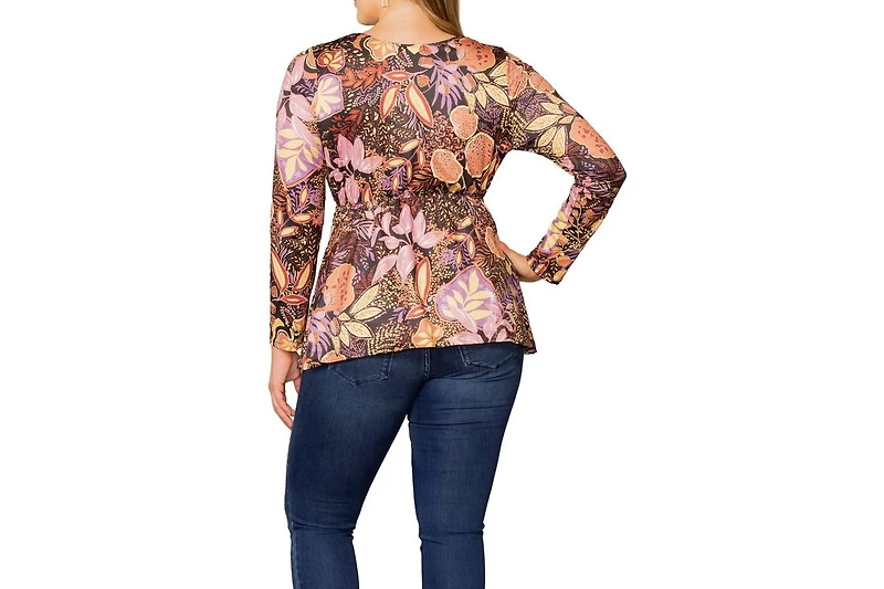 Kiyonna Women's Plus Abigail Long Sleeve Twist Top
