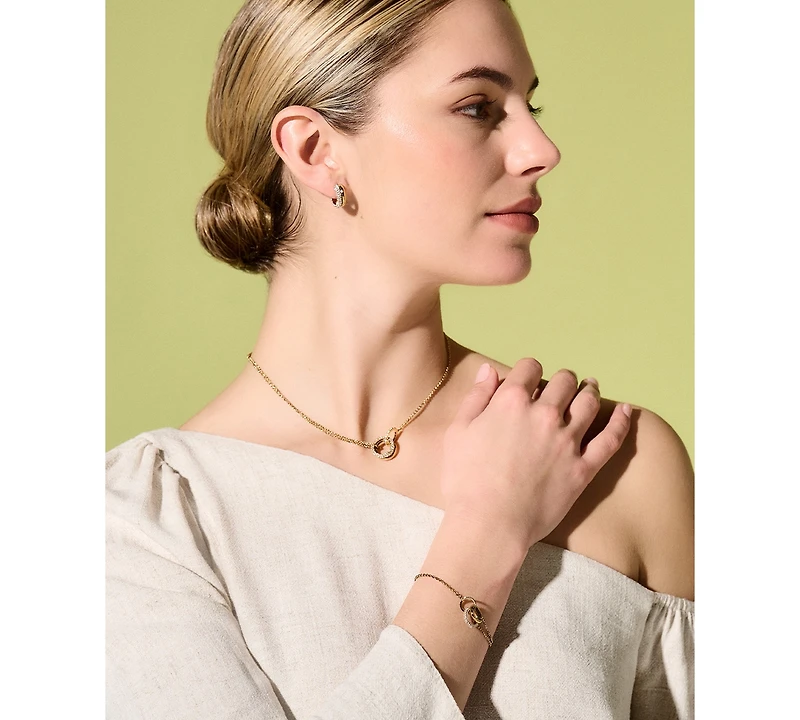 Olivia Burton 18K Gold-Plated Crystal Interlink Necklace