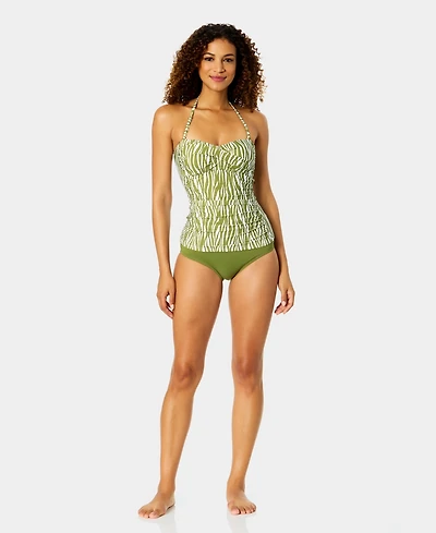 Anne Cole Twist-Front Ruched Tankini Top