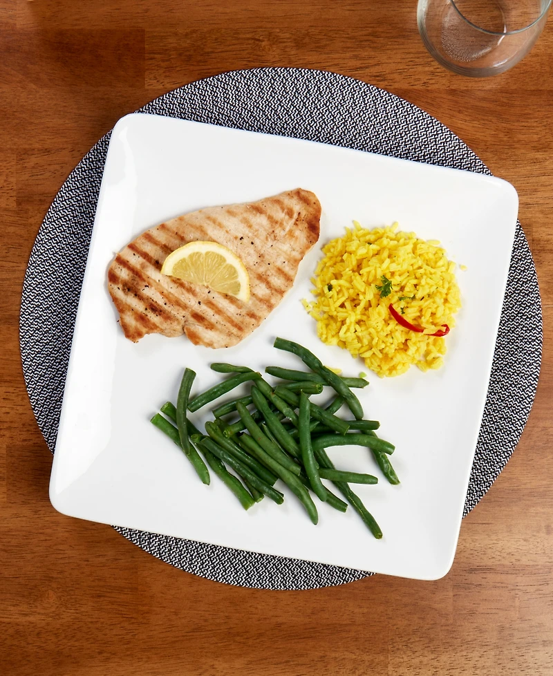 Tabletops Gallery Contemporary Square Dinner Plates, Set of 6, Service For 6