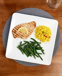 Tabletops Gallery Contemporary Square Dinner Plates, Set of 6, Service For 6