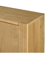 Streamdale Retro Wood Buffet Cabinet - 4 Door, Adjustable Shelves (Natural)