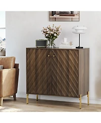 Streamdale Walnut Mid-Century Modern Sideboard Buffet