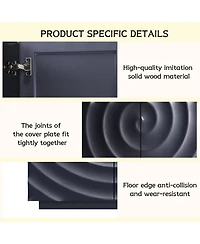 Streamdale FurnitureNavy Blue Buffet Cabinet with 4 Doors, 59" Sideboard