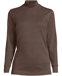 Lands' End Plus Relaxed Cotton Long Sleeve Mock Turtleneck