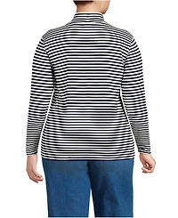 Lands' End Plus Relaxed Cotton Long Sleeve Mock Turtleneck