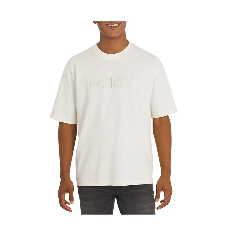 Dkny Men's Logo Embossed Cotton Jersey Tee