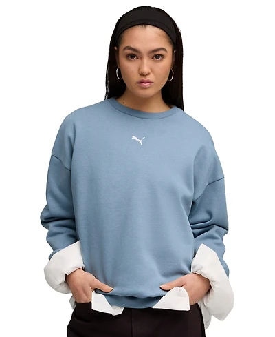 Puma Women's Essential Oversized Crew Fleece Sweatshirt