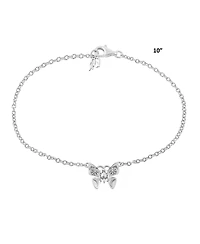 American West Jewelry Sterling Silver Butterfly Anklet, 10 Inches