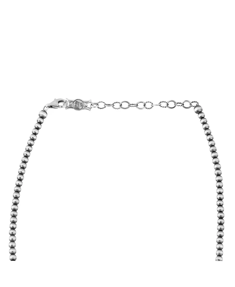 American West Jewelry Sterling Silver Orange Spiny Oyster Beaded Squash Blossom Necklace, 16 to 19 Inches