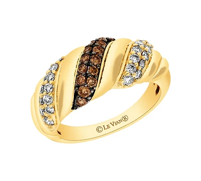 Le Vian Chocolate Diamond (0.32 ct. t.w.) and Nude Diamond (0.47 ct. t.w.) Ring in 14K Honey Gold