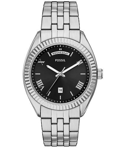 Fossil Men's Campbell Three-Hand Day-Date Stainless Steel Watch