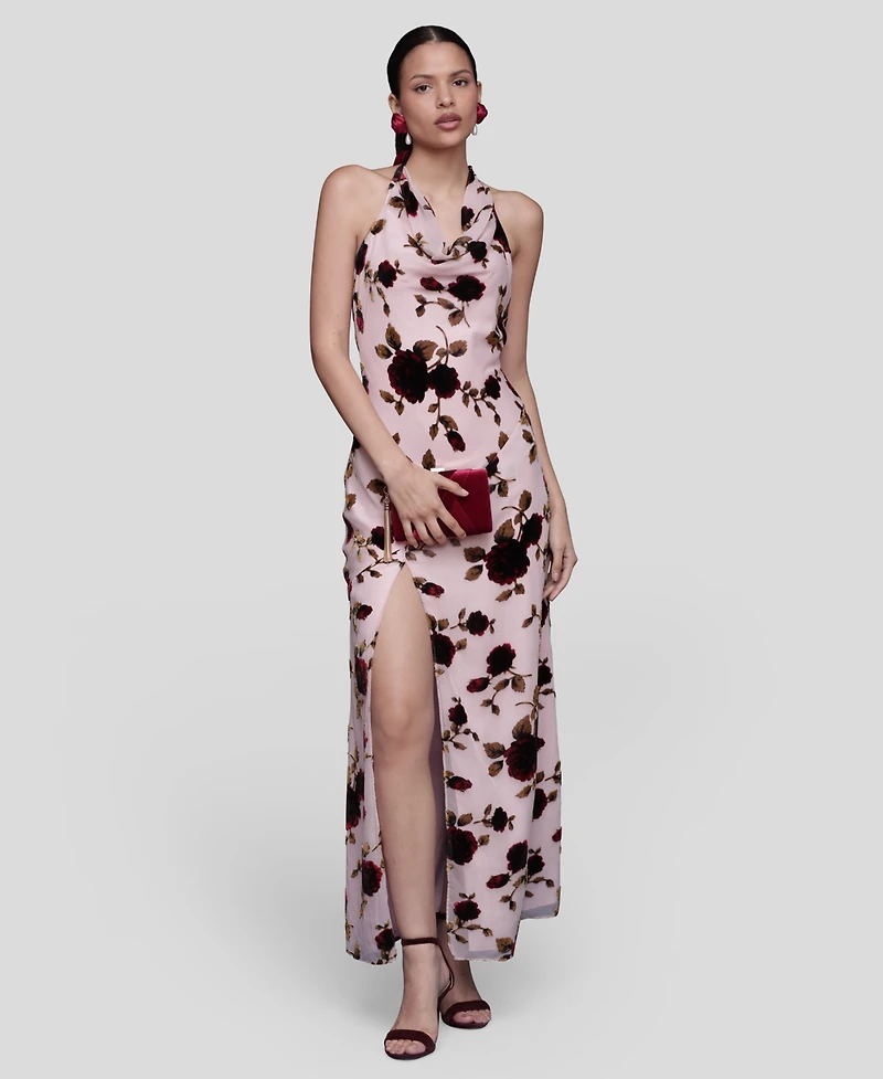Avec Les Filles Women's Cowl Neck Maxi Dress