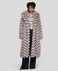 Avec Les Filles Women's Chevron Hook and Eye Coat