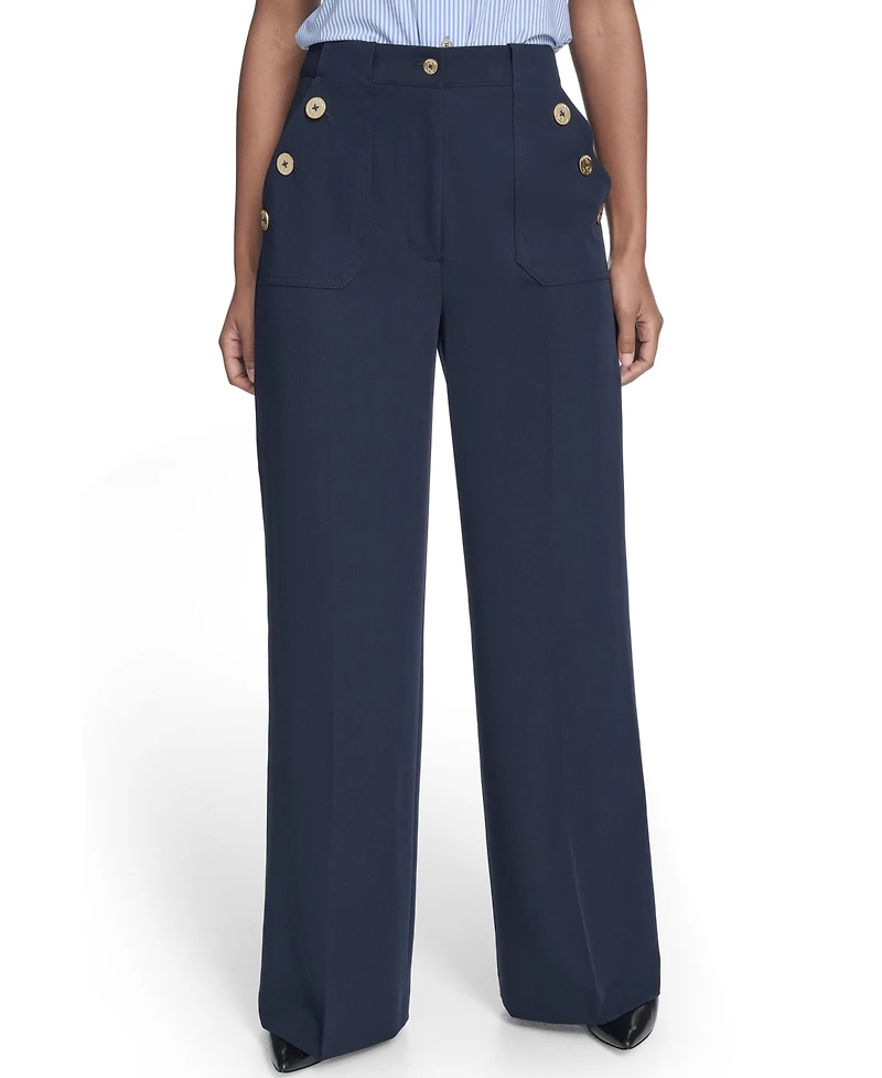 Tommy Hilfiger Women's High Rise Solid Sailor Pants