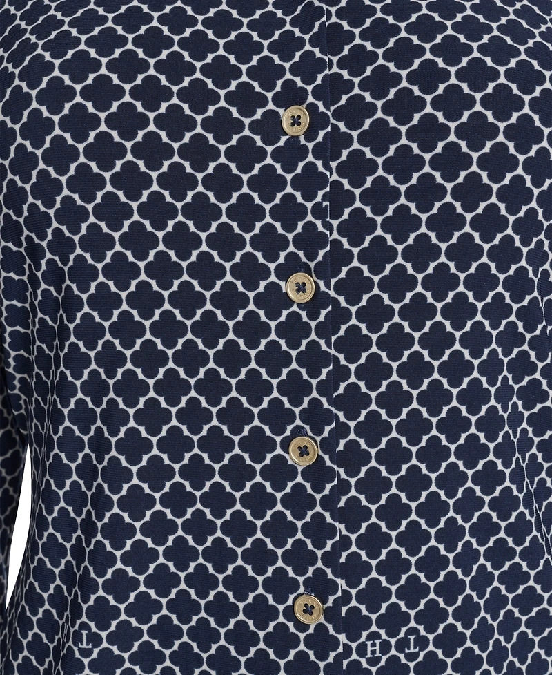 Tommy Hilfiger Women's Long Sleeve Clover Button-Up Top
