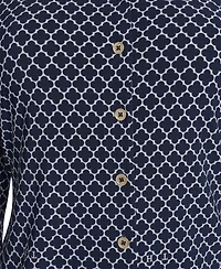 Tommy Hilfiger Women's Long Sleeve Clover Button-Up Top