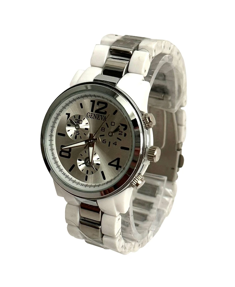 Olivia Pratt White and Silver tone Women Watch