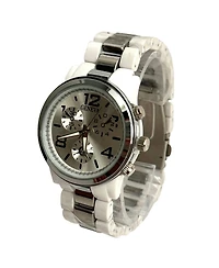 Olivia Pratt White and Silver tone Women Watch