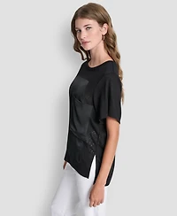 Dkny Women's Crewneck Short Sleeve T-Shirt