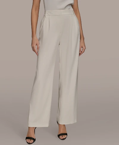 Donna Karan New York Women's High Rise Pleated Wid Leg Pants