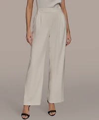 Donna Karan New York Women's High Rise Pleated Wid Leg Pants