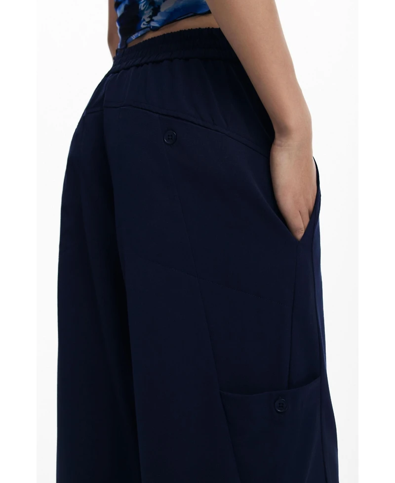 Desigual Women's Straight plain tailor trousers