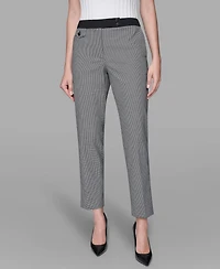 Karl Lagerfeld Paris Women's Checkered Straight Ankle Pants