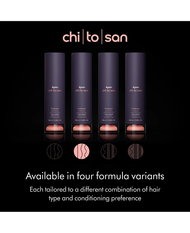 Dyson Chitosan Pre-style cream, Straight to Wavy, Rich Conditioning, 100ml