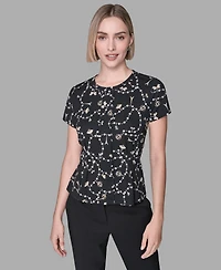 Karl Lagerfeld Paris Women's Short-Sleeve Fitted Top