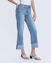 Flying Monkey Women's High Rise Slim Wide Leg Jeans